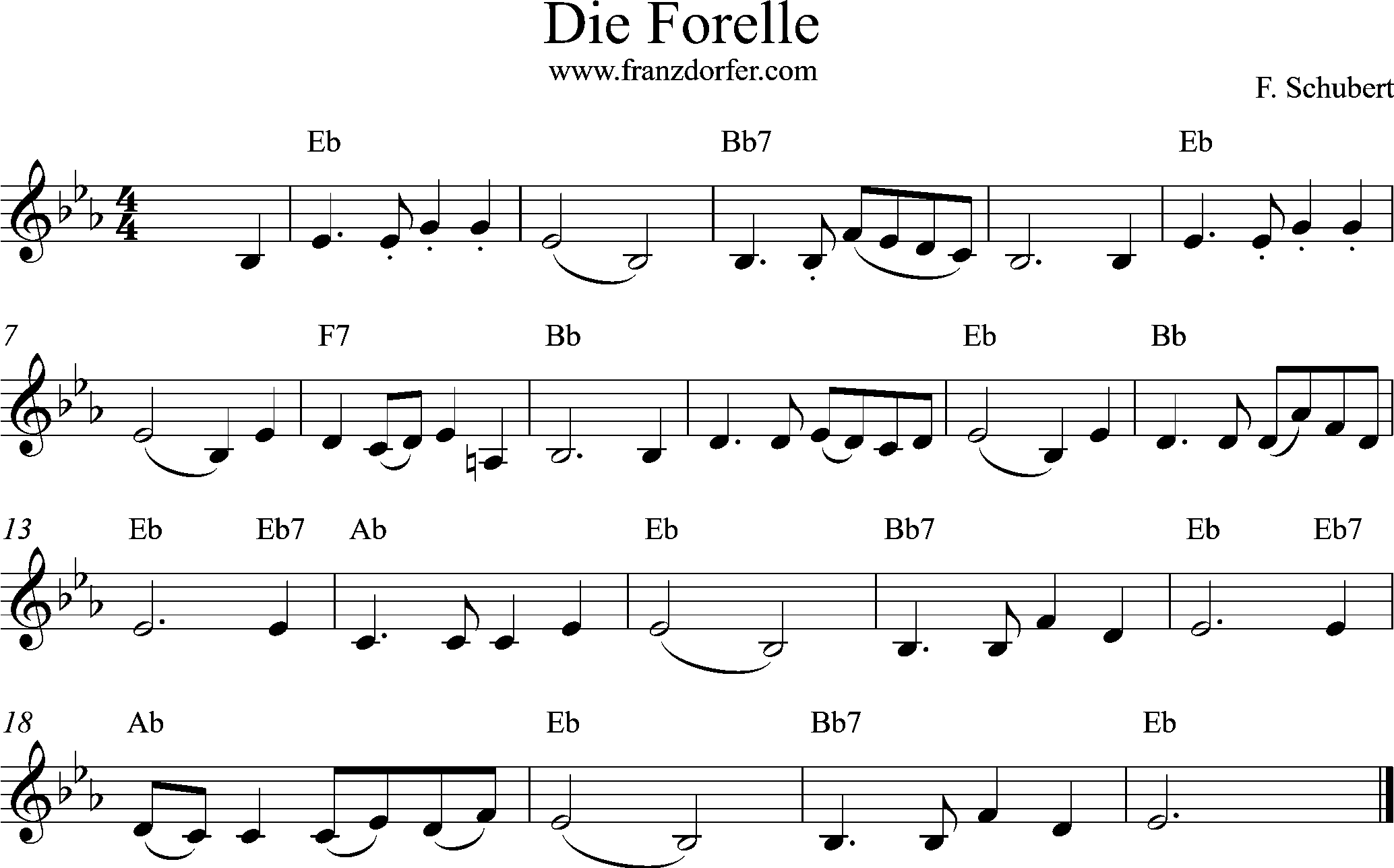 Clarinet sheetmusic - Eb-Dur, Trompete